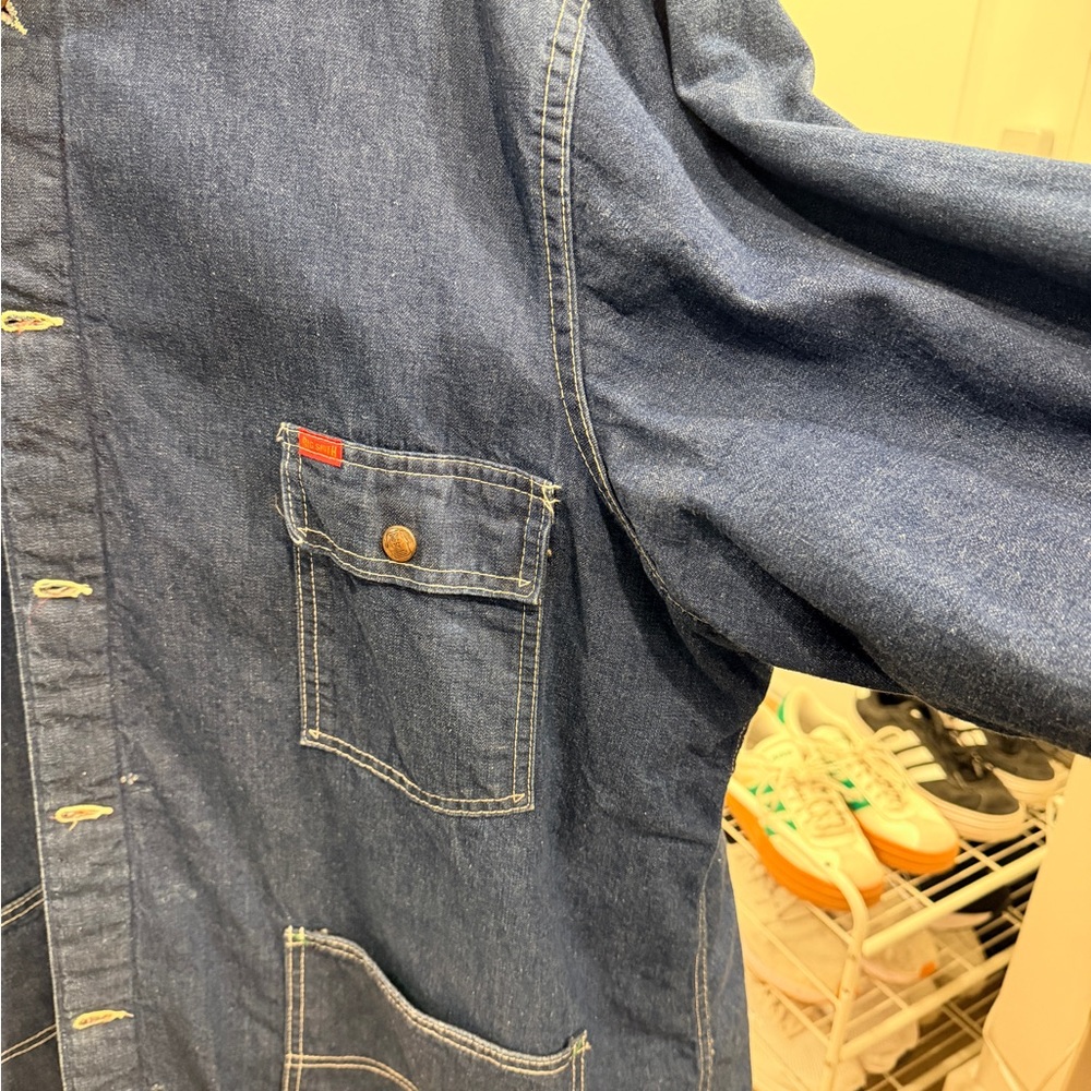 Vintage Big Smith Denim Chore Jacket Quilted Lined Made in USA Mens 50 XL - Picture 6 of 14